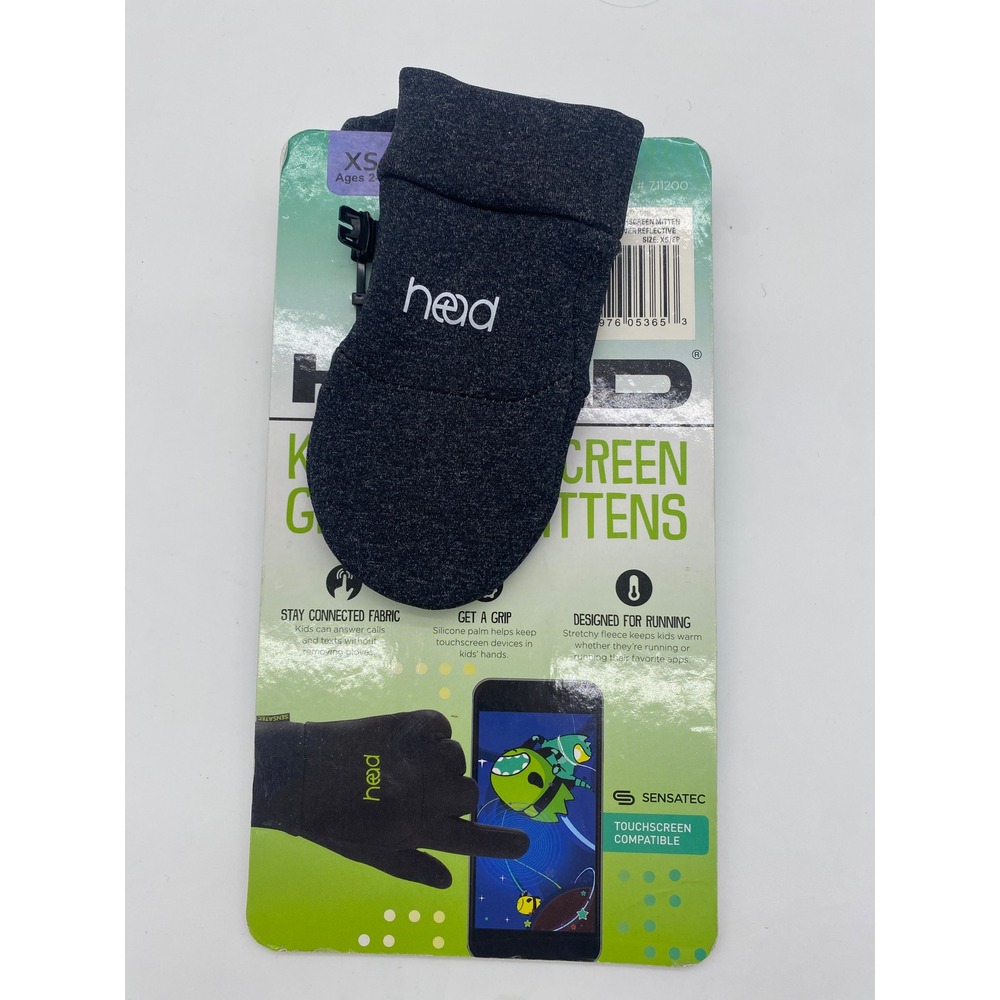 Head Kids Touchscreen Mittens Dark Heather Silver Reflective XS 711200